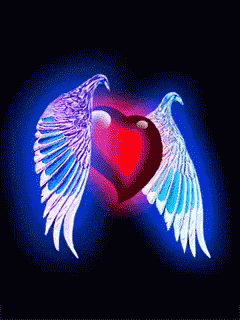 Gif animé coeur ailé